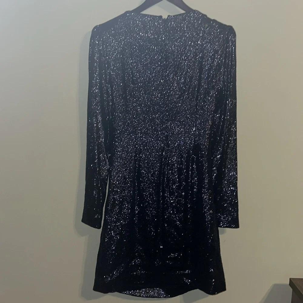 Rachel Zoe Juliette cut out mesh sequined mini dress 10 navy